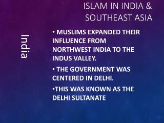 Islam in India &amp; southeast Asia