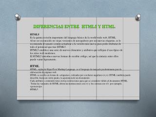 Diferencias entre HTML5 Y HTML