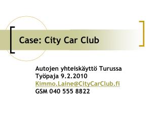 Case: City Car Club