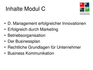 Inhalte Modul C