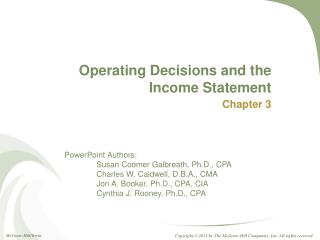 Operating Decisions and the Income Statement
