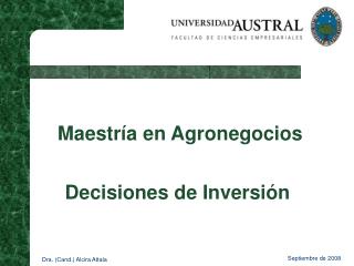 Maestría en Agronegocios