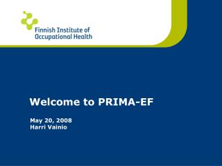 Welcome to PRIMA-EF