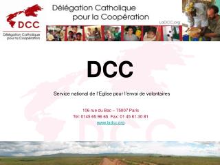 DCC Service national de l’Eglise pour l’envoi de volontaires