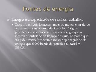 Fontes de energia