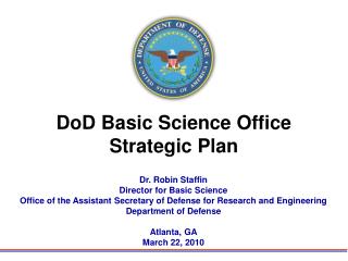 DoD Basic Science Office Strategic Plan