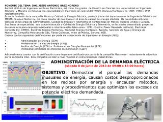 PONENTE DEL TEMA: ING. JESÚS ANTONIO BÁEZ MORENO