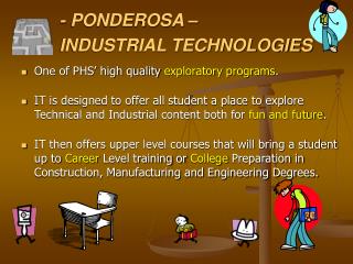 - PONDEROSA – INDUSTRIAL TECHNOLOGIES