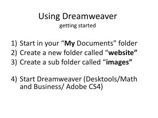 Using Dreamweaver getting started