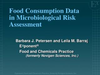 Food Consumption Data in Microbiological Risk Assessment
