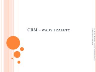 CRM – wady i zalety
