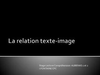 La relation texte-image