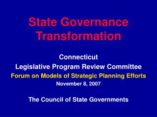 State Governance Transformation