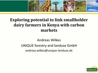 Exploring potential to link smallholder dairy farmers in Kenya with carbon markets
