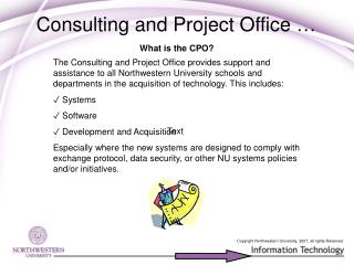 Consulting and Project Office …