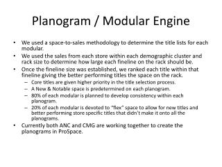 Planogram / Modular Engine