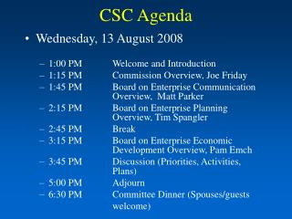 CSC Agenda