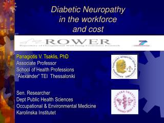 Diabetic Neuropathy in the workforce and cost