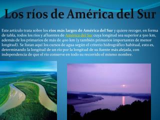 Los ríos de América del Sur