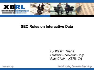 SEC Rules on Interactive Data