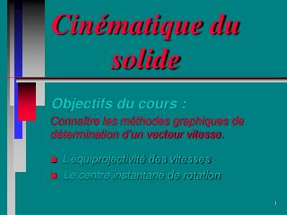 Cinématique du solide