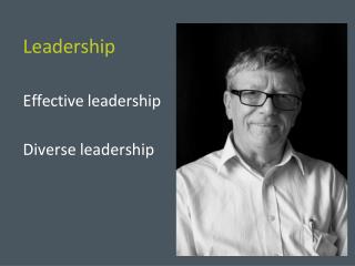 Leadership Effective leadership Diverse leadership