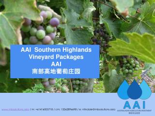 AAI Southern Highlands Vineyard Packages AAI 南部高地葡萄庄园