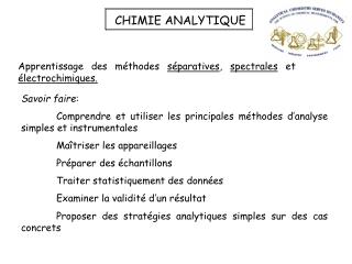 CHIMIE ANALYTIQUE