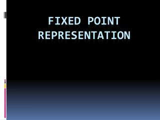 Fixed Point Representation
