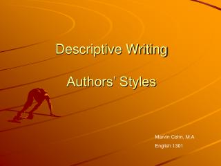 Descriptive Writing Authors’ Styles