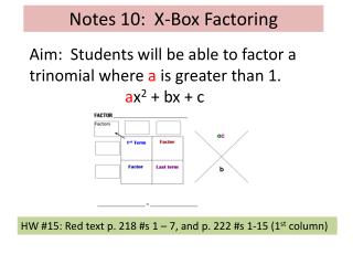 Notes 10: X-Box Factoring
