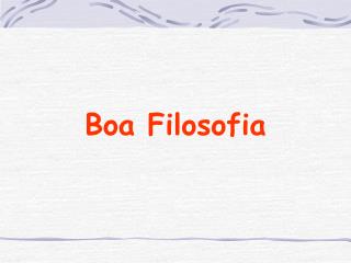 Boa Filosofia