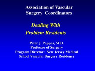 Association of Vascular Surgery Coordinators