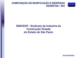 SINICESP - Sindicato da Indústria da Construção Pesada do Estado de São Paulo