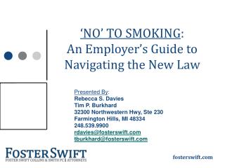 ‘NO’ TO SMOKING : An Employer’s Guide to Navigating the New Law