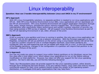 Linux interoperability