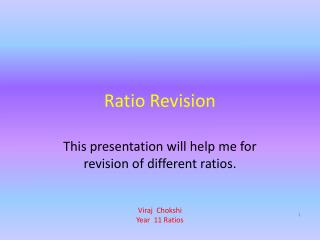 Ratio Revision