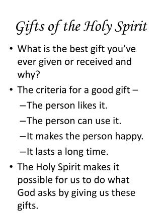 Gifts of the Holy Spirit