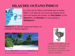 ISLAS DEL OCÉANO ÍNDICO