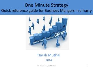 One Minute Strategy Quick reference guide for Business Mangers in a hurry