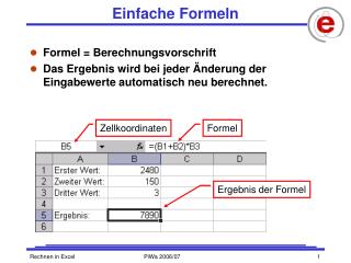 Einfache Formeln