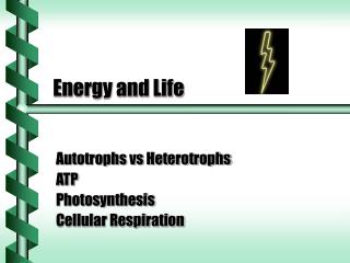 Energy and Life