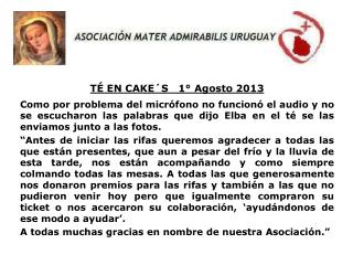 TÉ EN CAKE´S 1° Agosto 2013