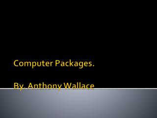 Computer Packages. By. Anthony Wallace