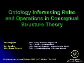 Ontology Inferencing Rules and Operations in Conceptual Structure Theory