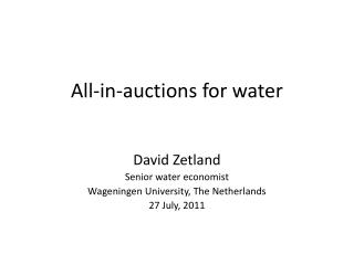 All-in-auctions for water