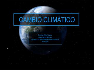 CAMBIO CLIMÁTICO