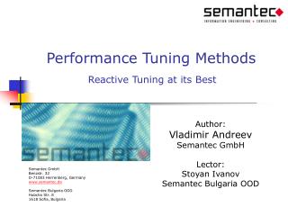 Performance Tuning Methods