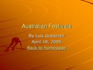 Australian Festivals