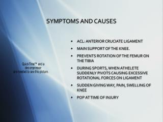 SYMPTOMS AND CAUSES